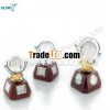 Crystal arts quartz watch thermometer embeded with wodden base