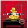 Chinese Dragon figurine--Fabric Gold Placer-Pure gold plating-pure gilt-gold artistic present-handic