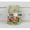 BSCI! Garden decorative antique mini metal rose french watering can