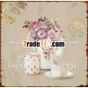 Vintage tea set decorative metal wall decoration