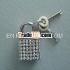 nice embedded rhinestone lock for jewel case with square shape or heart shape lock