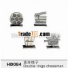 Double ring chessman/zinc decoration craft/miniature game tokens/metal decor craft