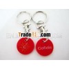 Supermarket plastic trolley coin keychain