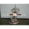 white metal statue of laddu gopal ji With Singhaasana