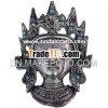 Metal Sculpture Silver Tara Face Mask Indian Tradition Religious Crafts Metal Craft