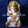 Alabaster marble handmade god Ganesh Bappa sculpture nicely handpainted reglious