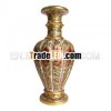 Marble Vase pink flower with 23kt gold art.