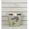 Small metal antique flower buckets