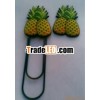custom pineapple 3d soft pvc bookmark