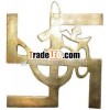 Hindu Deities OM Swastic Satya India Brass Carving Arts Home Decoration Metal Craft