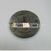 antique metal football badge