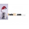 Silver plated brass bell with clapper handle painted