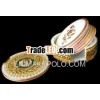 Modern Marble Round Coasters Set in 23kt gold design in any shape (floweral pattern).