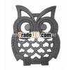 cast iron preseasoned owl shape trivet