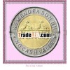 Brass token with double colors