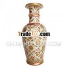 Big Marble Pot Meenekari red and green 23kt gold work.