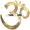 Hindu Deities OM Symbol India Brass Carving Artefacts Handicraft Metal Craft