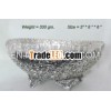 White Metal Oval Fruit Bowl ,  Decorative Fruit Bowl