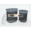 2 tier black metal laundry basket with net cover