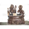 Religious Metal Sculpture of Shiva Parwati with Ganesh and Karthik