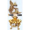 Brass Oil Lamp-Ornamental Decorative Deepak engraving with beautiful peacock design