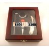 4 pcs wine set with wooden box