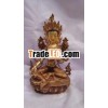 Green tara Statue Handmade in Nepal part gold plated