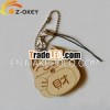 Wooden laser carving key chain with cute lucky cat shape