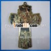 JERUSALEM Wood wall cross with colored images