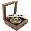 push button pocket sundial compass -nautical sundial compass- Gift compass with box13122