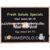 Wooden blackboard Menu Display
