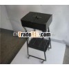 Antique scrollable metal wine rack table