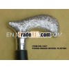 Metal Handle Wooden Walking Stick