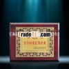 golden wooden plaque award, credit enterprise