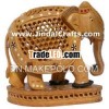 Hand Carved Wood Elephants,  India Art Work Handicraft Wooden Craft