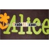 good quality painted green decorative wooden letters set