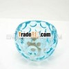 EA0119G transparent blue polyresin candle holder