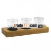 OC0388-WA0 Wood Base Candle Holder (3 pcs in 1 set)