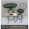 Antique metal tall bar table and chairs