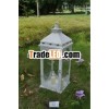 White garden metal lantern