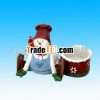 Resin Tealight Holder With Snowman Christmas