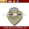 Wood hart shape tea light candle holder