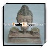8-inch Tall Polyresin buddha candle holder