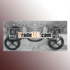 LB-VS0398 Glass Candleholder with wheels