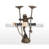 Metal candle stand holder with frog statue