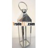 Stainless steel lantern with glass panels
