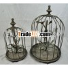 112008MK decorative antique bird cage metal candle holder