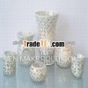 Mosaic Glass Hurricane Lamps/Candle Holders