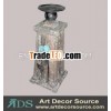 Wooden candle holder with metal accessories