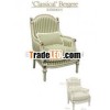 Light Green Stripe Wood Handmade Classic French Hotel Chair